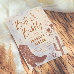 Boots and Bubbly Bridal Shower Invitation