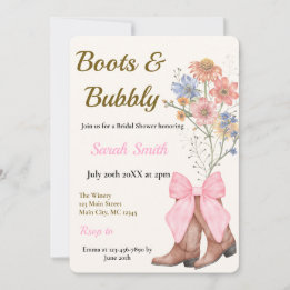 Boots and Bubbly Bridal Shower Invitation