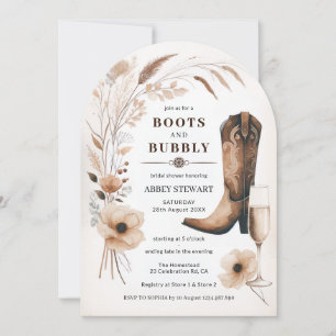Boots and Bubbly Bridal Shower Invite Arch