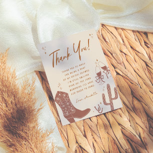 Boots and Bubbly Bridal Shower Thank You Card