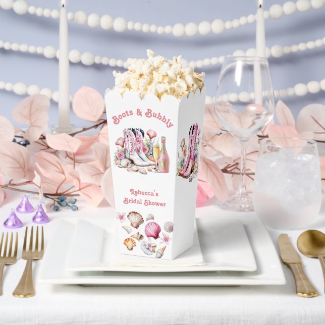 Boots and Bubbly Coastal Cowgirl Bridal Shower Favour Box (Wedding)
