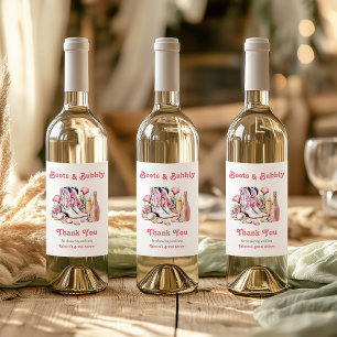 Boots and Bubbly Coastal Cowgirl Bridal Shower Wine Label
