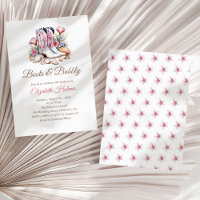 Boots and Bubbly Costal Cowgirl Bridal Shower Invi