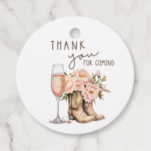 Boots and Bubbly Favour Tags