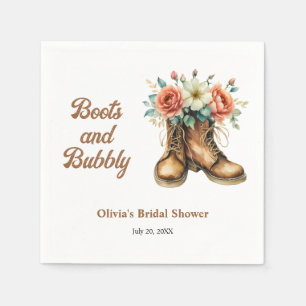 Boots and Bubbly Rustic Western Bridal Shower  Napkin