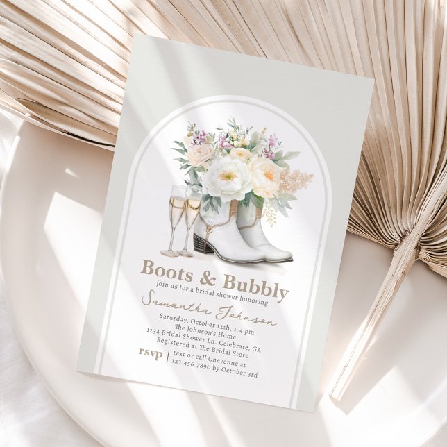 Boots and Bubbly Western Bridal Shower Invitation (Creator Uploaded)