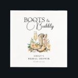 Boots and Bubbly Western Bridal Shower Napkin<br><div class="desc">Boots and Bubbly Western Bridal Shower Napkins</div>