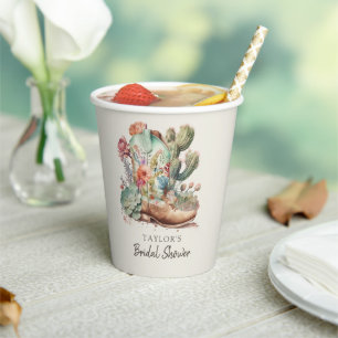 Boots and Bubbly Western Bridal Shower Paper Cups
