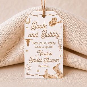 Boots and Bubbly Western Bridal Shower Thank You Gift Tags