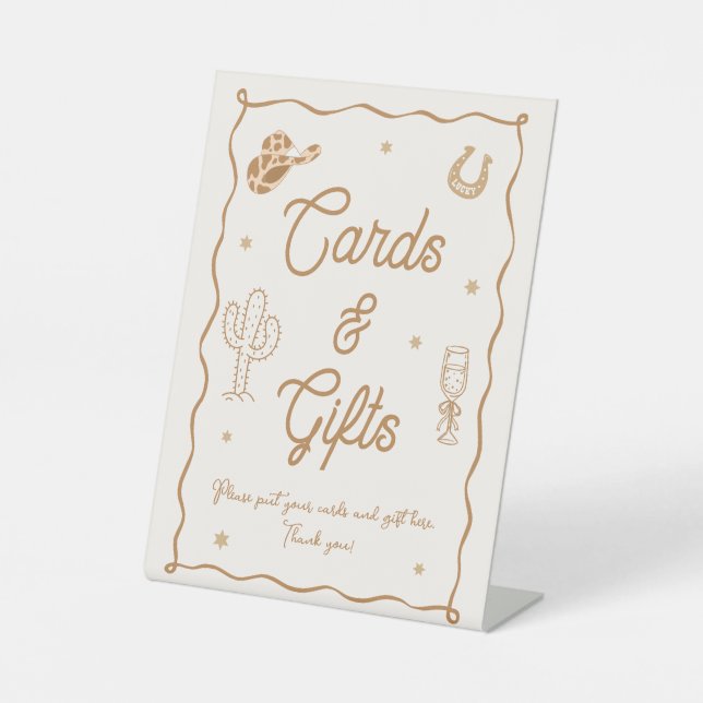 Boots and Bubby Bridal Shower Cards and Gifts  Pedestal Sign (Front)