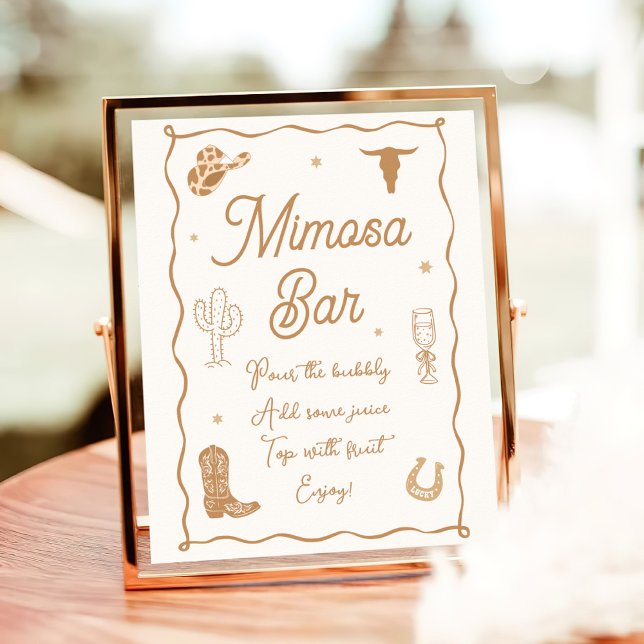 Boots and Bubby Bridal Shower Mimosa Bar Poster (Creator Uploaded)