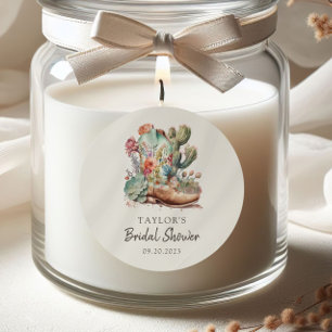 Boots and Bublly Western Bridal Shower Classic Round Sticker