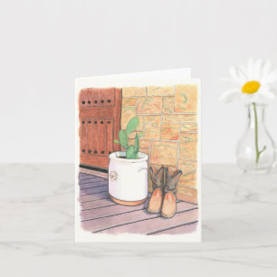 Boots and Cactus Porch Card
