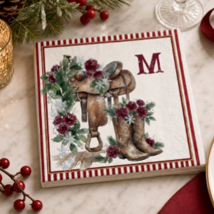 Boots & Bling Cowgirl Christmas Napkin