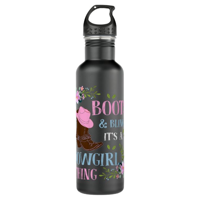 Boots Bling its a Cowgirl thing Cute Love Country  710 Ml Water Bottle (Front)