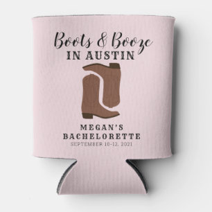 Boots & Booze Austin Texas Bachelorette Can Cooler