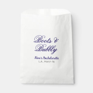 Boots & Bubble bachelorette party name purpleplace Favour Bags