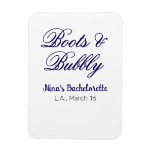 Boots & Bubble bachelorette party name purpleplace Magnet