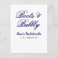 Boots & Bubble bachelorette party name purpleplace