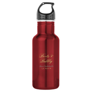 Boots & Bubble bachelorette party name yellow gold 532 Ml Water Bottle