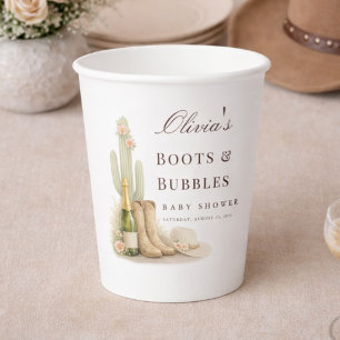 Boots & Bubbles Boho Chic Western Baby Shower Paper Cups