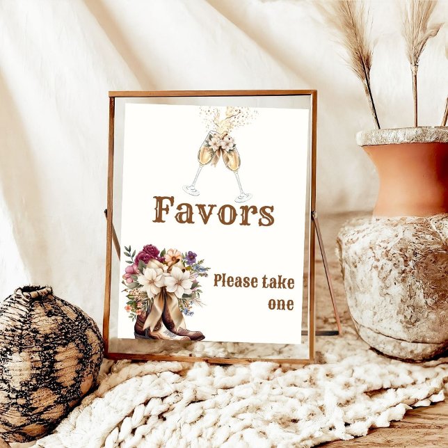 Boots & Bubbly Boho western Bridal Shower favours  Poster (Creator Uploaded)