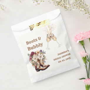 Boots & Bubbly Boho Western Bridal shower Party Favour Bags