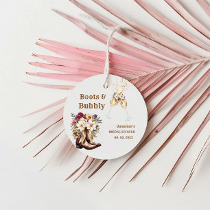 Boots & Bubbly Boho Western Bridal shower Party Favour Tags