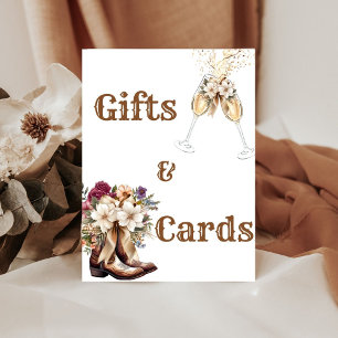 Boots & Bubbly Boho western Bridal Shower Welcome  Pedestal Sign