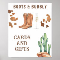 boots & bubbly Bridal shower Cards and Gifts