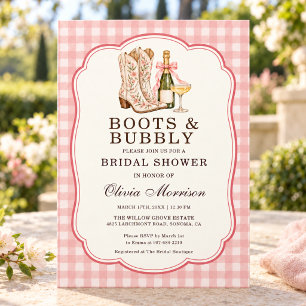 Boots & Bubbly Bridal Shower Invitation