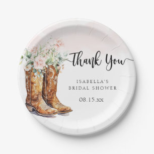 Boots & Bubbly Bridal Shower Paper Plate