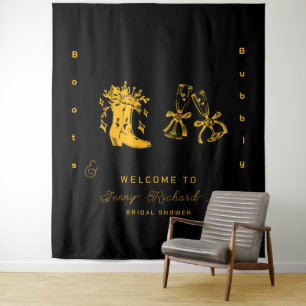 Boots & Bubbly Bridal Shower Tapestry