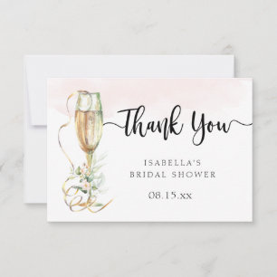 Boots & Bubbly Bridal Shower Thank You Card
