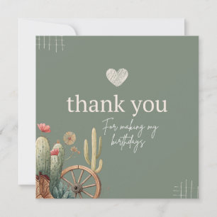 Boots & Bubbly Celebration BirthdayParty –Western Thank You Card