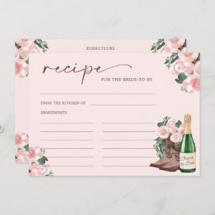 Boots & Bubbly Champagne Floral Recipe Card