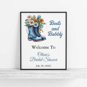 Boots & Bubbly Cowgirl Bridal Shower Welcome Sign