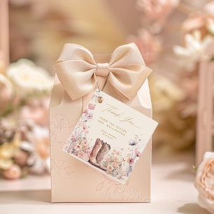 Boots & Bubbly Floral Cowgirl Bridal Shower Favour Tags