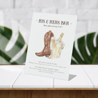 Boots & Bubbly Rustic Western Bar Sign