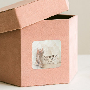 Boots & Bubbly Texas Bride in Boots Bridal Shower Square Sticker