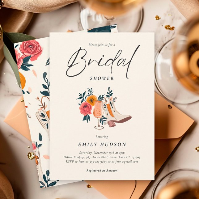 Boots & Bubbly Western Bridal Shower Invitation (Creator Uploaded)