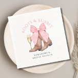 Boots Bubbly Western Bridal Shower  Napkin<br><div class="desc">Boots bubbly western bridal shower napkins. Easy to change the text. Cute watercolor design for a bridal shower.</div>
