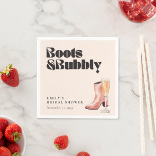 Boots & Bubbly Western Bridal Shower Napkin