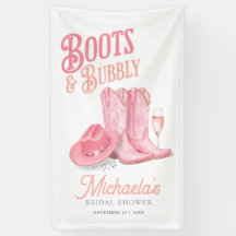 Boots & Bubbly Western Cowgirl Pink Bridal Shower