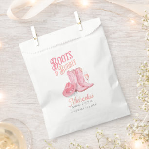 Boots & Bubbly Western Cowgirl Pink Bridal Shower Favour Bags