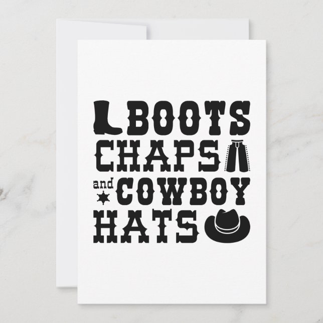 Boots Chaps And Cowboy Hats Thank You Card (Front)