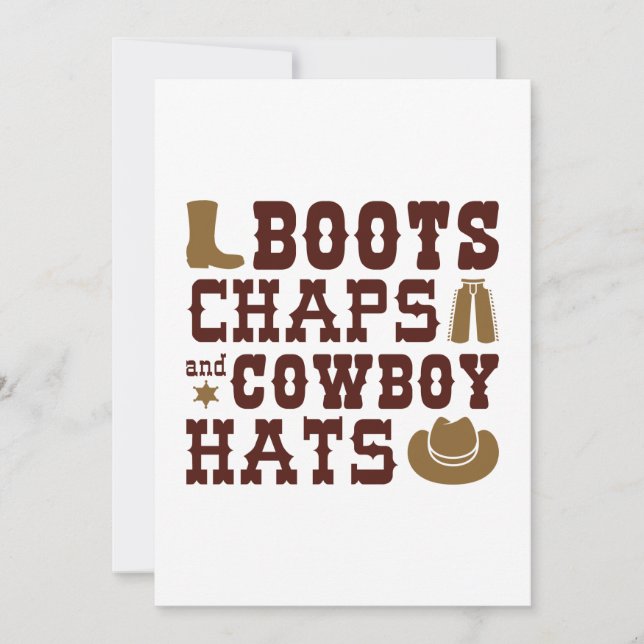 Boots Chaps And Cowboy Hats Thank You Card (Front)