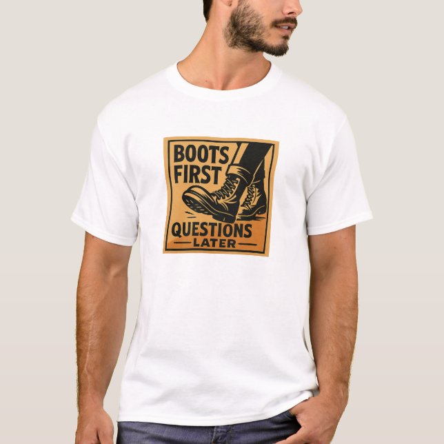 Boots First Bold Western Design T-Shirt (Front)