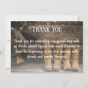 Boots for Two Wedding Thank You Card