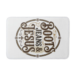 Boots Jeans & Jesus Vintage Western Faith Bath Mat